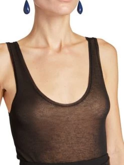 Saint Laurent Sheer Slub-Knit Bodysuit -Saint Laurent Sales Store unnamed file 2681