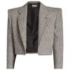 Saint Laurent Glen Check Cropped Blazer -Saint Laurent Sales Store unnamed file 2682