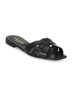 Saint Laurent Tribute Leather Slides Black 11 Saint Laurent Tribute Leather Slides Black -Saint Laurent Sales Store unnamed file 27