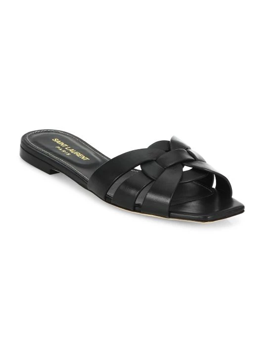 Saint Laurent Tribute Leather Slides Black 6 Saint Laurent Tribute Leather Slides Black - Image 5