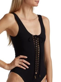 Saint Laurent Lace-Up One-Piece Swimsuit -Saint Laurent Sales Store unnamed file 2714