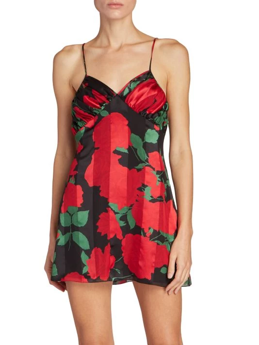 Saint Laurent Rose-Print Silk Cami Minidress 5 Saint Laurent Rose-Print Silk Cami Minidress - Image 3