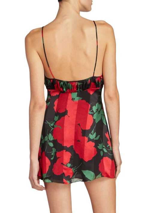 Saint Laurent Rose-Print Silk Cami Minidress 7 Saint Laurent Rose-Print Silk Cami Minidress - Image 5