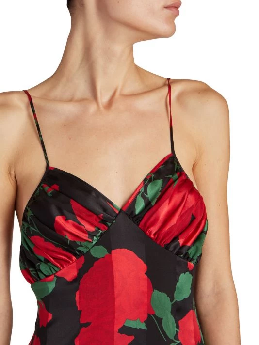 Saint Laurent Rose-Print Silk Cami Minidress 8 Saint Laurent Rose-Print Silk Cami Minidress - Image 6