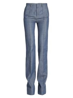 Saint Laurent High-Waisted Seamed Boot-Cut Jeans