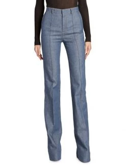 Saint Laurent High-Waisted Seamed Boot-Cut Jeans -Saint Laurent Sales Store unnamed file 2735
