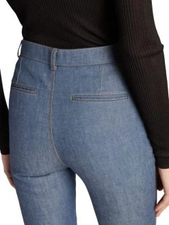 Saint Laurent High-Waisted Seamed Boot-Cut Jeans -Saint Laurent Sales Store unnamed file 2738