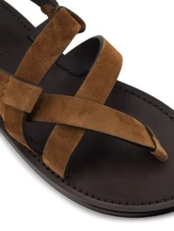 Saint Laurent Pepe Suede Strappy Flat Sandals -Saint Laurent Sales Store unnamed file 2744