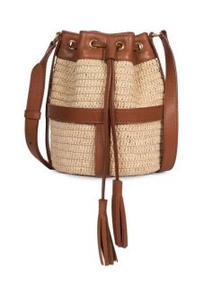 Saint Laurent Seau Raffia Bucket Bag