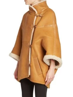 Saint Laurent Oversized Leather & Shearling Cape Coat 9 Saint Laurent Oversized Leather & Shearling Cape Coat -Saint Laurent Sales Store unnamed file 2752