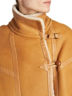 Saint Laurent Oversized Leather & Shearling Cape Coat 11 Saint Laurent Oversized Leather & Shearling Cape Coat -Saint Laurent Sales Store unnamed file 2754