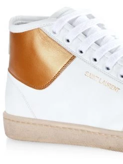 Saint Laurent Court Classic SL/39 Leather Mid-Top Sneakers -Saint Laurent Sales Store unnamed file 2764