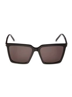 Saint Laurent Corner Angle 56MM Rectangular Sunglasses