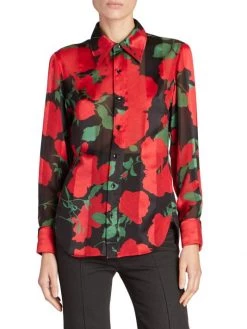 Saint Laurent Rose-Print Silk Shirt 10 Saint Laurent Rose-Print Silk Shirt -Saint Laurent Sales Store unnamed file 2817