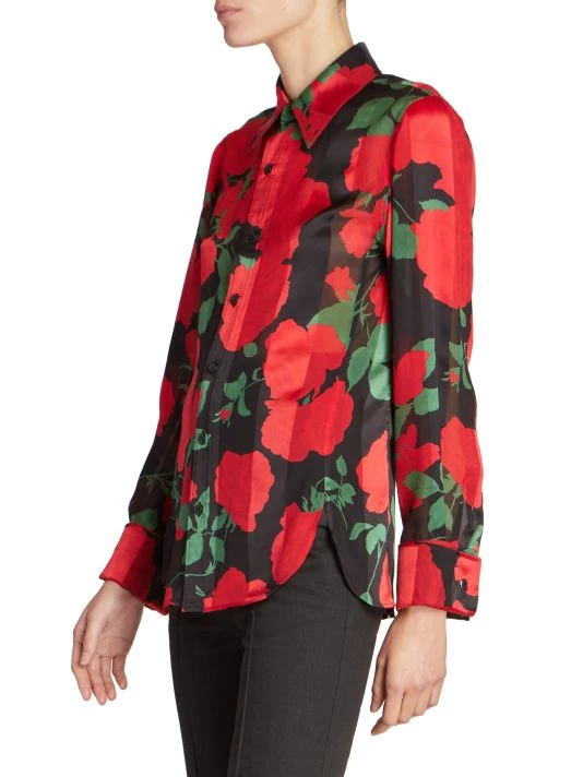 Saint Laurent Rose-Print Silk Shirt 6 Saint Laurent Rose-Print Silk Shirt - Image 4