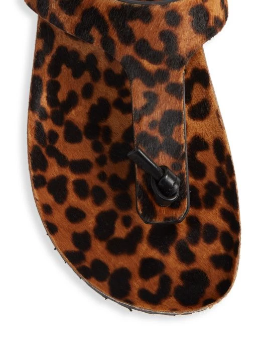 Saint Laurent Fabrice Leopard Calf Hair T-Strap Cork Sandals 6 Saint Laurent Fabrice Leopard Calf Hair T-Strap Cork Sandals - Image 4