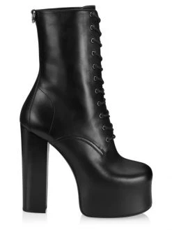 Saint Laurent Mina Lace-Up Platform Boots