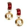 Saint Laurent Geometric Dome YSL Circle Clip-On Earrings -Saint Laurent Sales Store unnamed file 2861