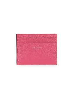 Saint Laurent Leather Logo Cardholder For Men Yellow