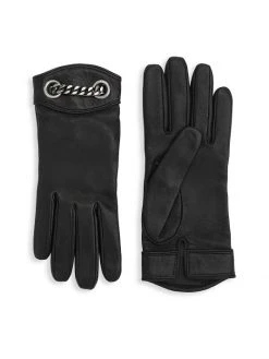 Saint Laurent Leather Chain Gloves