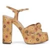 Saint Laurent Bianca Knotted Floral Leather Platform Sandals -Saint Laurent Sales Store unnamed file 290