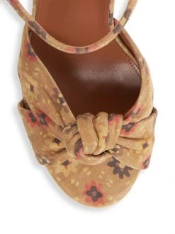 Saint Laurent Bianca Knotted Floral Leather Platform Sandals -Saint Laurent Sales Store unnamed file 293