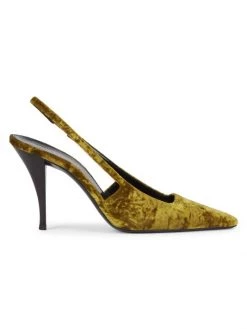 Saint Laurent Tom 90 Velvet Slingback Pumps Denim -Saint Laurent Sales Store unnamed file 2936