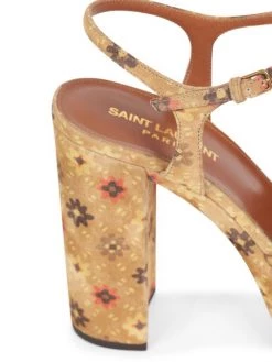 Saint Laurent Bianca Knotted Floral Leather Platform Sandals -Saint Laurent Sales Store unnamed file 295