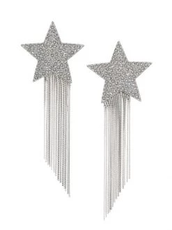 Saint Laurent Star & Chain Clip-On Drop Earrings