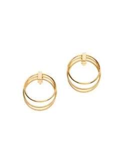 Saint Laurent Goldtone Geometric Three-Ring Earrings