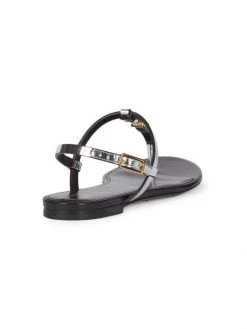 Saint Laurent Cassandra Iota Metallic Leather Slingback Thong Sandals -Saint Laurent Sales Store unnamed file 2970