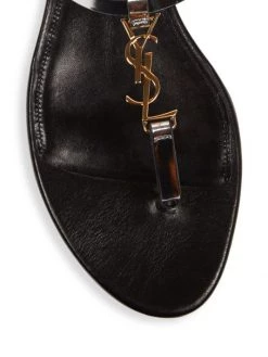 Saint Laurent Cassandra Iota Metallic Leather Slingback Thong Sandals -Saint Laurent Sales Store unnamed file 2971