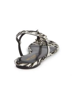 Saint Laurent Zebra-Print Calf Hair Logo Sandals -Saint Laurent Sales Store unnamed file 2988