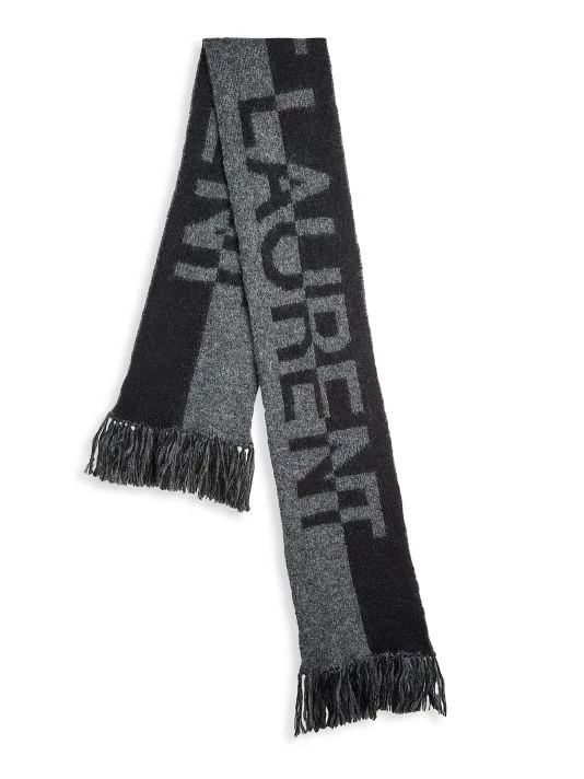 Saint Laurent Stole Colorblock Logo Scarf For Men 3 Saint Laurent Stole Colorblock Logo Scarf For Men