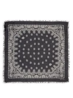 Saint Laurent Paisley-Print Bandana Rose Black