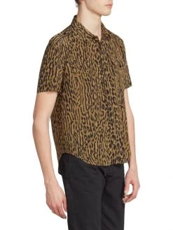 Saint Laurent Leopard Silk Button-Up Shirt For Men 11 Saint Laurent Leopard Silk Button-Up Shirt For Men -Saint Laurent Sales Store unnamed file 302