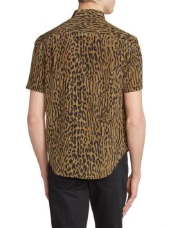 Saint Laurent Leopard Silk Button-Up Shirt For Men 12 Saint Laurent Leopard Silk Button-Up Shirt For Men -Saint Laurent Sales Store unnamed file 303