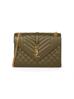 Saint Laurent Medium Envelope Monogram Matelassé Leather Shoulder Bag Fog -Saint Laurent Sales Store unnamed file 3030