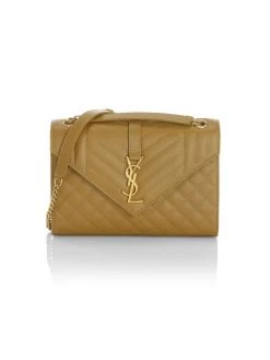 Saint Laurent Medium Envelope Monogram Matelassé Leather Shoulder Bag Fog -Saint Laurent Sales Store unnamed file 3036