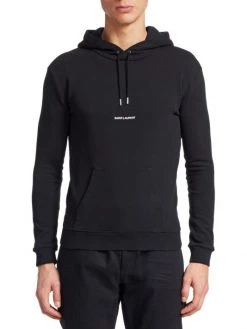 Saint Laurent Logo Cotton Hoodie For Men