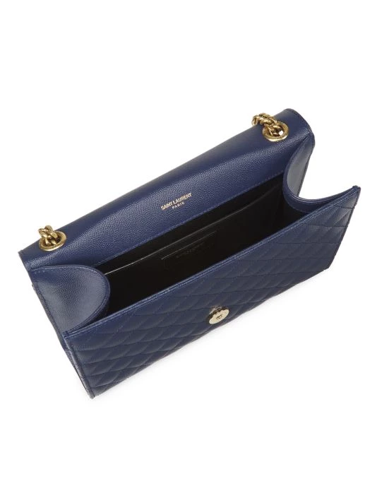 Saint Laurent Envelope Monogram Matelassé Leather Shoulder Bag Medium Blue 5 Saint Laurent Envelope Monogram Matelassé Leather Shoulder Bag Medium Blue - Image 3