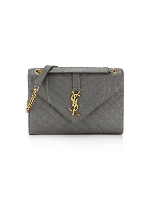 Saint Laurent Envelope Monogram Matelassé Leather Shoulder Bag Medium Blue 7 Saint Laurent Envelope Monogram Matelassé Leather Shoulder Bag Medium Blue - Image 5