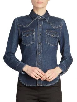 Saint Laurent Fitted Western Denim Shirt -Saint Laurent Sales Store unnamed file 3063