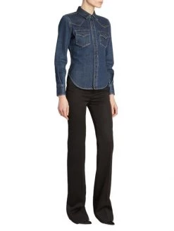 Saint Laurent Fitted Western Denim Shirt -Saint Laurent Sales Store unnamed file 3066