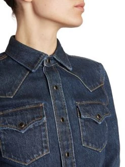 Saint Laurent Fitted Western Denim Shirt -Saint Laurent Sales Store unnamed file 3067