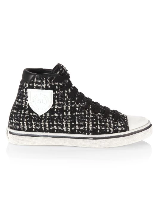 Saint Laurent Malibu Tweed Mid-Top Sneakers 3 Saint Laurent Malibu Tweed Mid-Top Sneakers