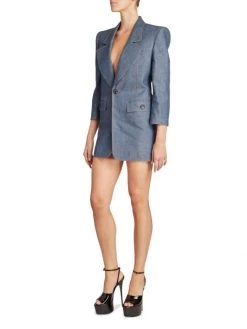Saint Laurent Denim Blazer Minidress -Saint Laurent Sales Store unnamed file 3081