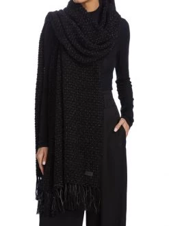 Saint Laurent Cashmere Jacquard Lamé Stripe Scarf