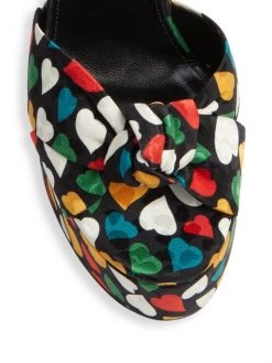 Saint Laurent Bianca Heart-Print Silk Platform Sandals -Saint Laurent Sales Store unnamed file 3087