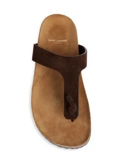 Saint Laurent Fabrice Suede T-Strap Cork Sandals -Saint Laurent Sales Store unnamed file 3094